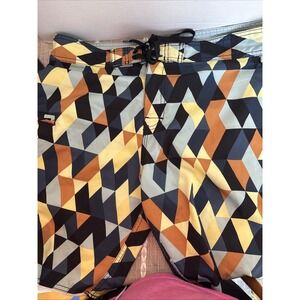 RVCA ANP PM Tenore Designed Board Shorts Mens 34 Geometric‎ Surf Swim Trunks